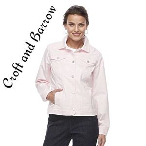 Croft & Barrow Pink Jean Jacket Size XL
